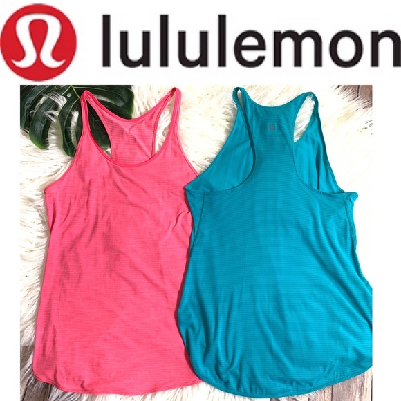 LULULEMON Pink &Blue Racerback Tank - Picture 1 of 8